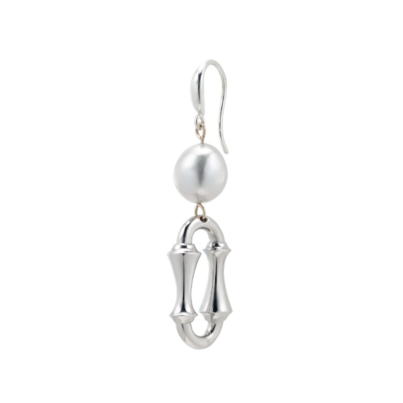 ARC Symbol French Hook Single Earring (Type 1) with an Akoya Pearl